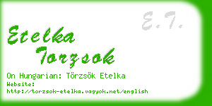 etelka torzsok business card